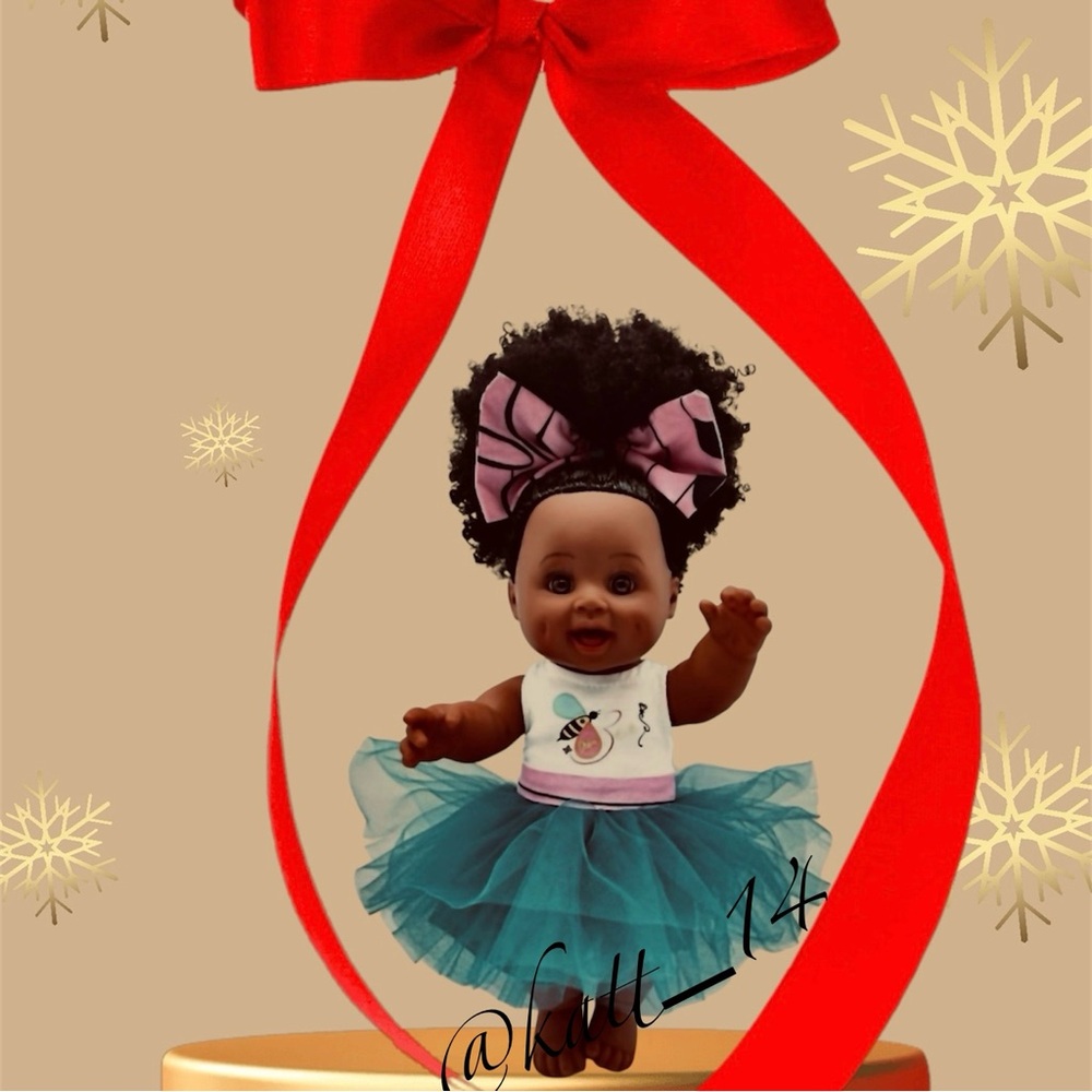Orijin Bees Positively Puffy Baby Bee 12” Doll With Black/Brown Skin Tone